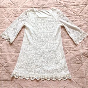 White crochet mini dress